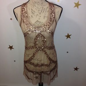 Gold Sequins Tank